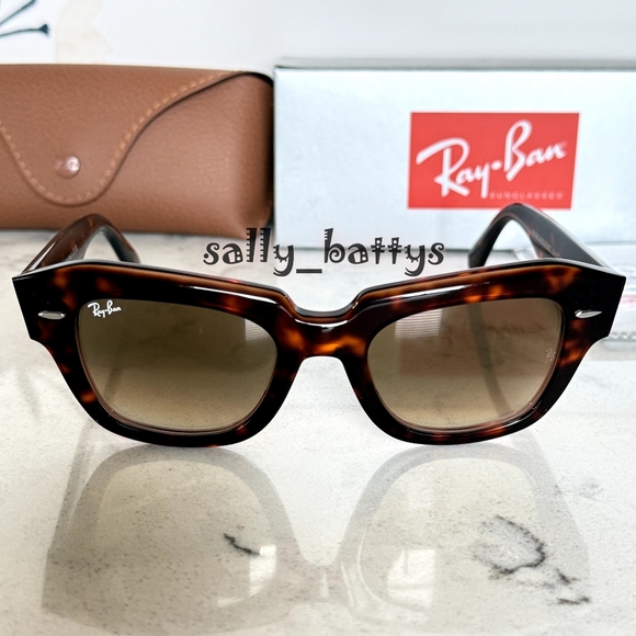 Ray-Ban (Store Display) State Street Gradient Brown Tortoise RB2186 - Picture 6 of 17